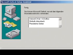 Abbildung 2: Im Outlook-Setup taucht SCO Office als neuer Informationsdienst auf, sobald der MAPI-Connector installiert ist.