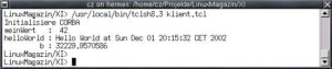 Abbildung 2: Das Client-Programm liest die »meinWert«-Variable des Server-Objekts und ruft dann die »helloWorld«-Methode auf.