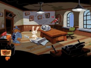 Abbildung 2: Durch die Portierung der »libSDL« taugt das Motorola A780 sogar als Spielekonsole. Die Bedienung von "Scumm-VM" ist dank des großen Displays mit Touchscreen sehr angenehm.