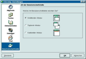 Ein neuer Modus für die KDevelop-Benutzerschnittstelle. 