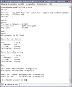 Abbildung 3: Syn-CE verbindet Linux mit Windows-Mobile-Geräten. Das funktioniert auf der Kommandozeile gut, grafische Frontends für Gnome und KDE erledigen den Datenabgleich per Mausklick.