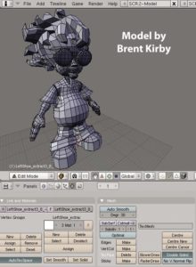 Abbildung 3: Das User-Interface von Blender mit einem fertigen Modell: Auch der Blender-Modeller ermöglicht das Erstellen komplexer Figuren in 3D.