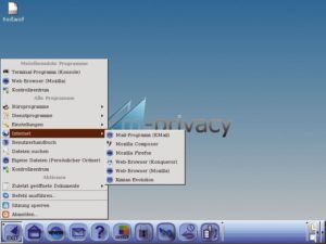 Abbildung 3: Der Standarddesktop eines neu angelegten Tightgate-Benutzers. Die Software läuft auf dem speziell gehärteten Server, VNC transportiert die Oberfläche zum Client.