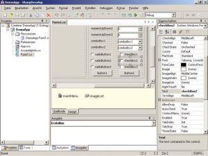 Abbildung 3: Die Entwicklungsumgebung Sharpdevelop bringt einen Dialogeditor mit.