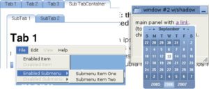 Abbildung 3: Tabs, Unterfenster, Menüs und Datumswähler für die verbreiteten Browser: Dojo erspart häufig Entwicklungsaufwand und Cross-Browser-Tests. 