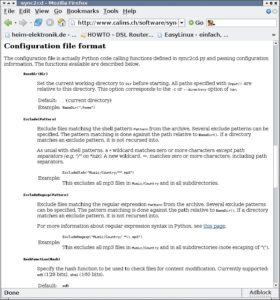 Abbildung 3: Sync2cd erstellt Backups flexibel anhand der gut dokumentierten Konfigurationsdatei.