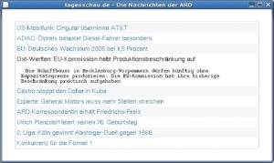Abbildung 3: Der einfache RSS-Newsreader (er ist noch in der Entwicklung) nutzt die vorgestellte CZRSS-Erweiterung von Tcl.