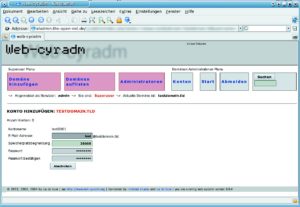 Abbildung 3: Per Browser lassen sich in Web-cyradm bequem neue Mailaccounts einrichten. 