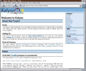 Abbildung 3: Das junge Kalyxo-Projekt hat es sich zum Ziel gesetzt, KDE besser in die Debian-Distribution zu integrieren. Dazu wollen die Mitglieder auch eigene Erweiterungen programmieren.