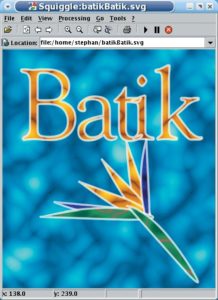Abbildung 3: Ein SVG-Beispiel des Batik-Projekts, angezeigt in Batiks Squiggle.