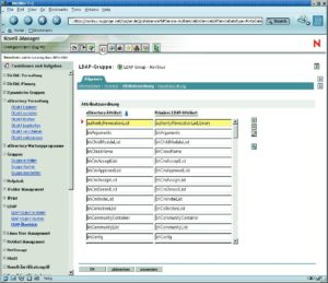 Abbildung 3: »Allgemein | Attributzuordnung« respektive »Allgemein | Klassenzuordnung« liefert das jeweilige Mapping zwischen den Schemata von E-Directory und LDAP-Baum.