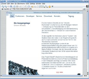 Abbildung 3: Das Stud.IP-Projekt programmiert eine Groupware-Lösung für Universitäten und Hochschulen. Damit soll das Schlagwort der virtuellen Hochschule Realität werden.