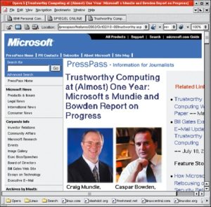 Abbildung 3: Microsoft beruft sich bereits auf erste Erfolge des vom Unternehmen selbst beschönigend Trustworthy Computing genannten Modells.