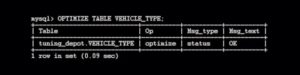 Abbildung 3: Tabellen-Optimierung mit »optimize table«.
