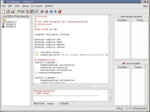 Abbildung 3: Mit Ramdebugger hat Tcl-Guru Dennis LaBelle ein Tool entwickelt, das Fehler in Tcl- und C/C++-Programme aufspürt. Tcl-Skripte (hier Listing 5) instrumentiert der Debugger, bevor er sie ausführt.