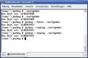 Abbildung 3: Diese Aufrufe hat Jockey beim Beispielprogramm protokolliert, hier zum Beispiel die Aufrufdaten von vier Syscalls. 