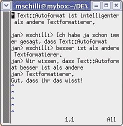 Abbildung 3a: Eine Auflistung und ein Abschnitt aus einer E-Mail ohne Formatierung.