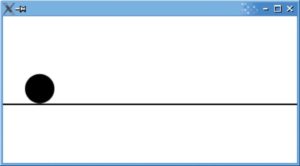 Abbildung 3b: Der Ball bewegt sich im Beispiel aus Listing 1 sehr langsam auf und ab. Wer Animationen, entwickelt, sollte etwa auf SDL zurückgreifen.