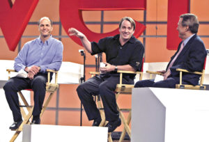 Abbildung 4: Linus Torvalds (Mitte) während der Keynote Session im Gespräch mit Novell-CEO Jack Messman (rechts) und Chris Stone, dem Chefstrategen des Konzerns.