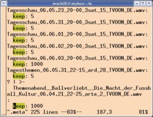 Abbildung 4: Die Metadaten in »~/tv/.meta« liegen im YAML-Format vor. Sie speichern das Verfallsdatum der Videodateien.