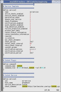 Abbildung 4: Die Nagios-Konfiguration für das neue Iostat-Plugin verwendet ein Template.