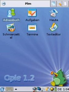 Abbildung 4a: Open Embedded backt Images der aktuellen Entwicklerversion von OPIE ...