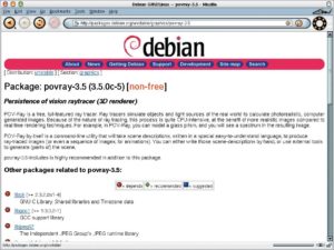 Abbildung 5: Programme wie Povray könnten in Zukunft komplett aus der Debian-Distribution verschwinden, da einige Entwickler das Non-Free-Verzeichnis abschaffen wollen. 