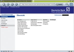 Abbildung 5: Die Deutsche Bank hat nicht sehr viele Funktionen im Onlinebanking, aber alles Wichtige ist dabei.