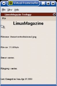 Abbildung 5: Die Datei-Informationen präsentiert das Programm auf vertikal angeordneten Q-Labels.