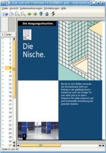 Abbildung 5: Nicht empfehlenswert: Das Ghostview-Frontend KGhostview zeigt auch in der neuesten KDE-Version bei verschlüsselten PDF-Dokumenten nicht alles an.