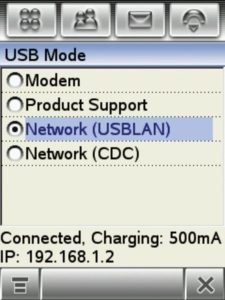Abbildung 5: Das grafische Programm USB Mode muss zwar nachträglich installiert werden, eröffnet aber alle vier Modi des USB-Controllers. Der Modem-Hack zur Umschaltung in den Netzwerkmodus ist damit überflüssig.