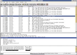 Abbildung 5: Ein Webbrowser benutzt Socks 5, um sich über den Proxy mit dem Server zu verbinden. Der Netzwerkmonitor Ethereal zerlegt diese Kommunikation in ihre Einzelteile.