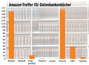 Abbildung 6: Bei manchen Datenbanken ist der Admin auf die Dokumentation angewiesen, für andere gibt es umfangreiche Sekundärliteratur - hier die Treffer bei Amazon mit dem Datenbanknamen als Suchbegriff.