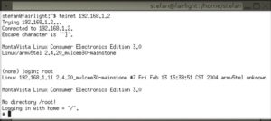 Abbildung 6: Ist der USB-Controller des Motorola A780 erst in den Netzwerkmodus umgeschaltet, gibt sich das Smartphone selbst die IP-Adresse 192.168.1.2 und erlaubt Root-Logins per Telnet.