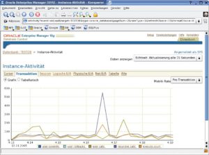 Abbildung 6: Der Enterprise-Manager der jüngsten Oracle-Version bietet bereits verschiedene Ressourcen-Monitore, in denen sich Performance-relevante Messgrößen ablesen lassen.