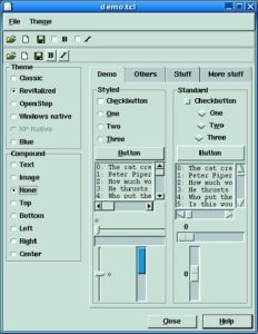 Abbildung 6: Im Tile-Projekt experimentiert Joe English mit Themes unter Tcl/Tk. Die Applikationen sollen moderner aussehen und besser zur jeweiligen Plattform passen.