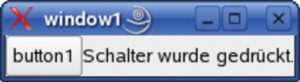 Abbildung 7: Das fertige Programm vereint den Entwurf aus Abbildung 3 und die im Artikel entwickelte Logik: Beim Klicken der Schaltfläche erscheint der entsprechende Text im Textfeld (Label).