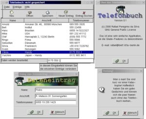 Abbildung 7: Ein mit Glade erstelltes Telefonbuch