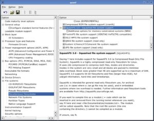 Abbildung 7: Squash-FS patcht den Kernel - das Patch für Linux 2.6.15 passt auch noch für 2.6.16. Bei der Konfiguration versteckt sich der Eintrag unter »File Systems | Miscellaneous Filesystems | SquashFS 3.0«. Hier ist das Filesystem als Modul konfiguriert.