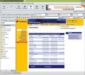 Abbildung 8: Die große Übersicht aller Konten bei der Postbank. Auf ihrer Login-Seite kann sich der Kunde sogar um einen Job bewerben.