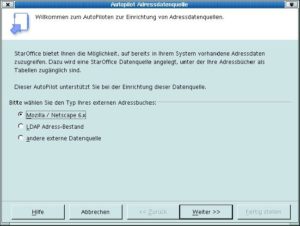 Abbildung 2: Beim Import vorhandener Adressdaten sind neben Netscape- und Mozilla-Adressbüchern auch LDAP-Adressen einlesbar.