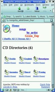Abbildung 2: Die Jukebox zeigt alle CDs an, die ich von "Green Day" besitze.