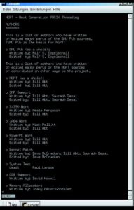 Abbildung 1: Das »AUTHORS«-File von NGPT zeigt, dass den Autoren auch Nicht-Intel-Systeme wichtig waren, zumindest die von IBM.