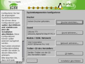Ab SuSE 7.1 ist auch das Nachladen von Hersteller-Treibern während der Installation möglich