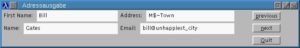 So sieht der Dialog aus Listing 7 aus: Ausgabemaske der Adressdaten. 