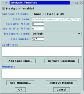Abbildung 5: Breakpoint-Properties.