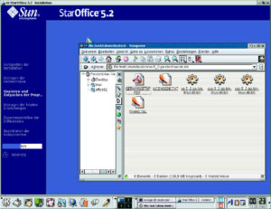 Abbildung 3: Beide Red Hats werden mit Star Office 5.2 ausgeliefert. Nach dem Einlegen der CD startet unter KDE der Konqueror. Die Installation erfolgt per Mausklicks.