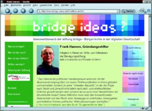 Abbildung 3: Die Webseite der Bridge-Stiftung. Sie will das Bewusstsein für die Bedeutung der Bürgerrechte in einer durchdigitalisierten Gesellschaft stärken.