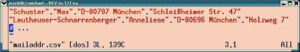 Abbildung 1: Die Felder der Komma-separierten Adressdatei.