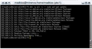 Update eines entfernten Debian-Desktop-Clients mit Hilfe der »dsh«.